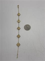 14k Yellow Gold Clover Bracelet - 6.8 Grams
